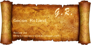Gecse Roland névjegykártya
